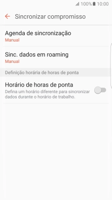 Prima Agenda de sincronização.
