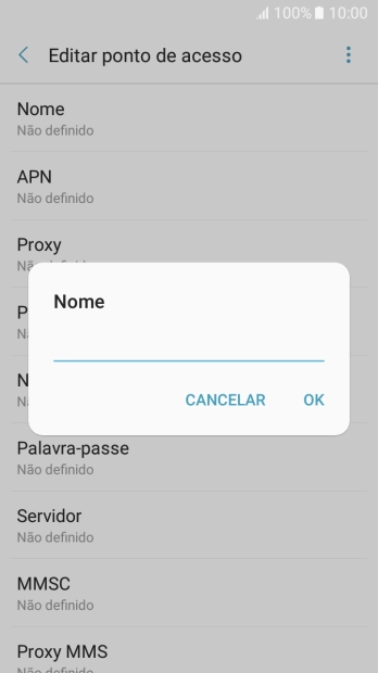Introduza Vodafone Internet e prima OK.