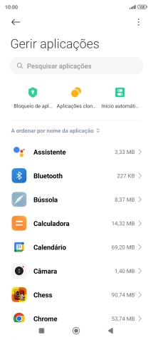 Prima a app pretendida.