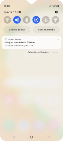 Prima Tocar para outras opções USB..