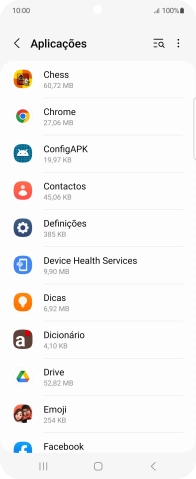 Prima a app pretendida.