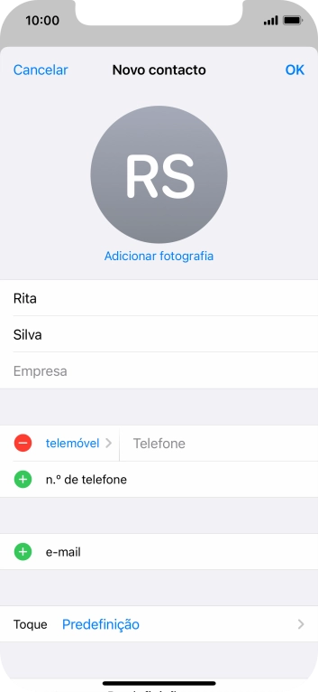 Prima Telefone e introduza o número de telefone pretendido.