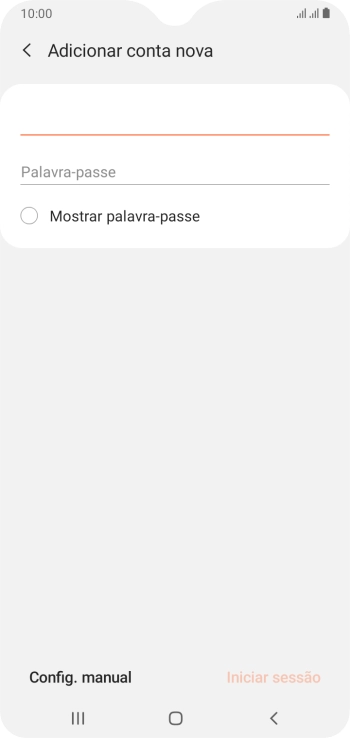 Prima Palavra-passe e introduza a password da sua conta de e-mail na Vodafone.