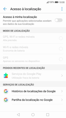 Prima Acesso à minha localização para ativar ou desativar a função.