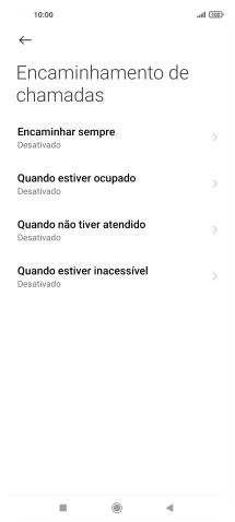 Prima o tipo de desvio pretendido.