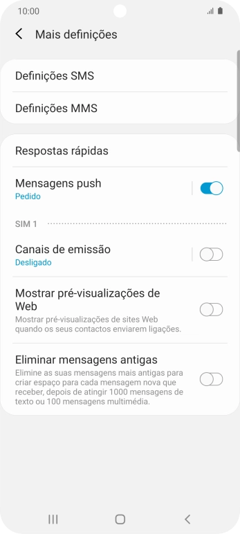 Prima Definições SMS.