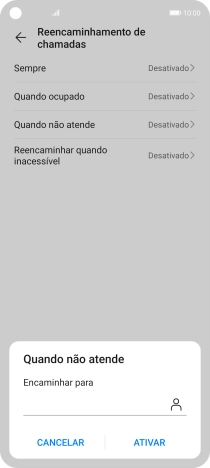 Introduza 123 e prima ATIVAR.