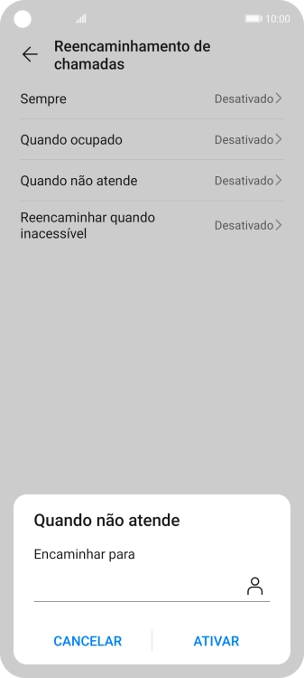 Introduza 123 e prima ATIVAR.