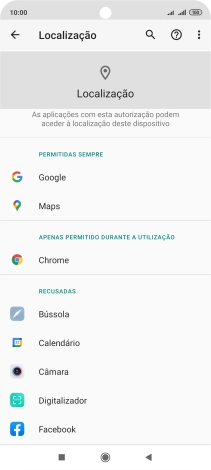 Prima a app pretendida.