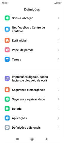 Prima Impressões digitais, dados faciais, e bloqueio de ecrã.
