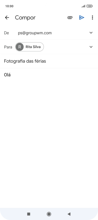 Prima o ícone de anexo.