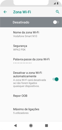 Prima Nome da zona Wi-Fi.