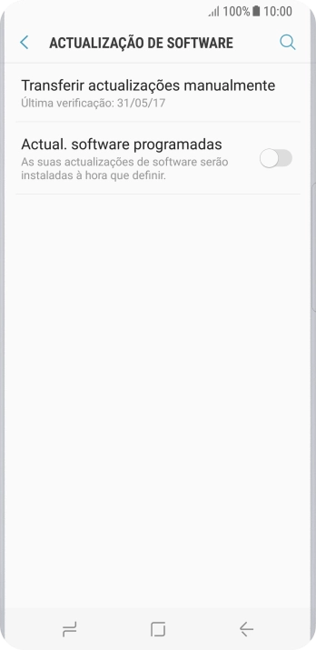 Prima Transferir actualizações manualmente. Se existir uma nova versão de software disponível, será agora indicado no ecrã. Siga as indicações no ecrã para atualizar o software do telefone.