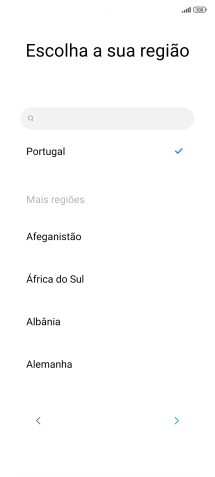 Prima a área ou país pretendido.