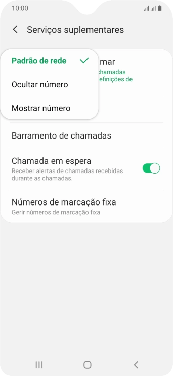 Prima Mostrar número para ativar a visualização do seu número.