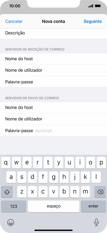 Prima Palavra-passe e introduza a password da sua conta de e-mail.