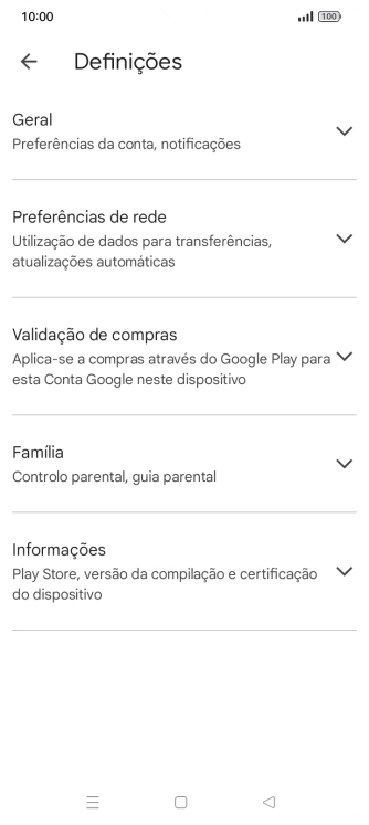 Prima Preferências de rede.