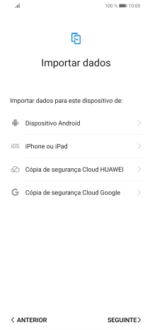 É possível transferir conteúdo de outro telefone quando o telefone for ativado antes da primeira utilização e quando o telefone tiver sido reiniciado. Quando esta imagem for mostrada no ecrã, o telefone está pronto para transferir conteúdo de outro telefone.