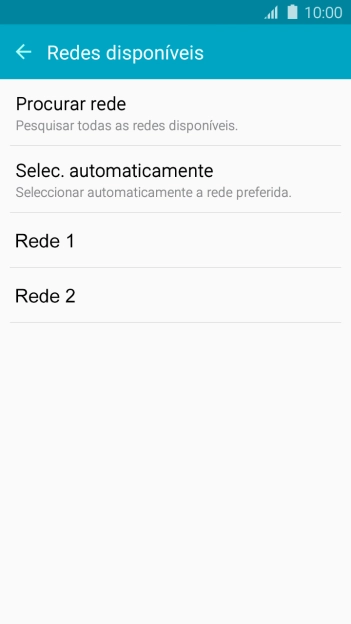 Para selecionar a rede automaticamente, prima Selec. automaticamente.