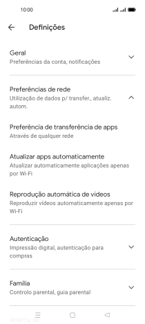 Prima Atualizar apps automaticamente.