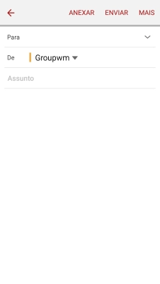 Prima Para e introduza as primeiras letras do nome do destinatário.