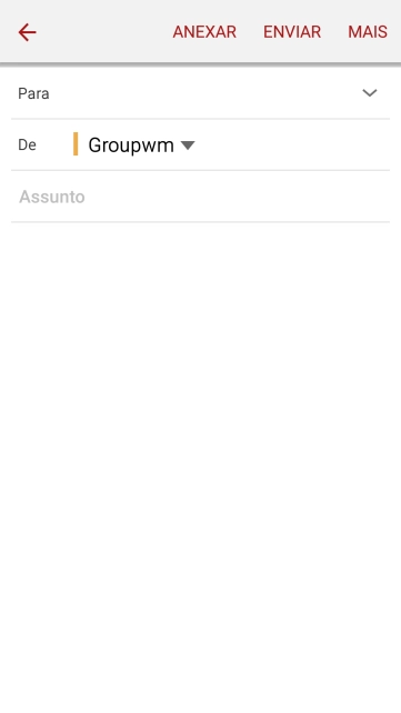 Prima Para e introduza as primeiras letras do nome do destinatário.