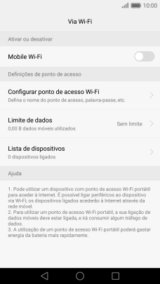 Prima Configurar ponto de acesso Wi-Fi.