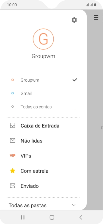 Prima o ícone de definições.