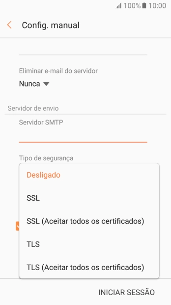 Prima Desligado para desativar a função.