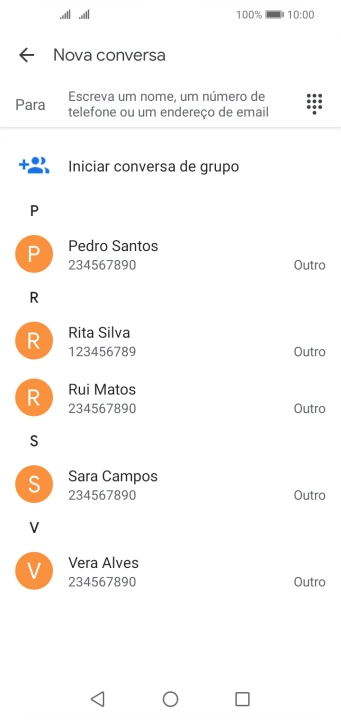 Prima o campo junto a 