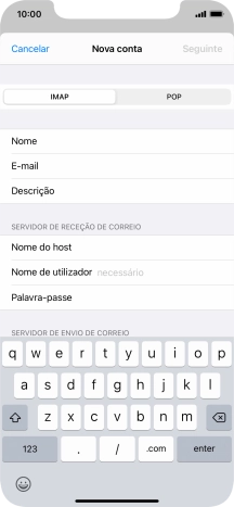 Prima Nome de utilizador e introduza o nome de utilizador da sua conta de e-mail na Vodafone.