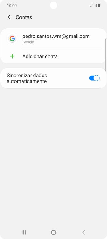 Prima Adicionar conta.