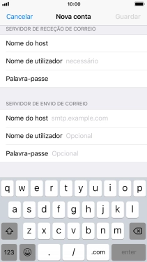 Prima Nome de utilizador e introduza o nome de utilizador da sua conta de e-mail.