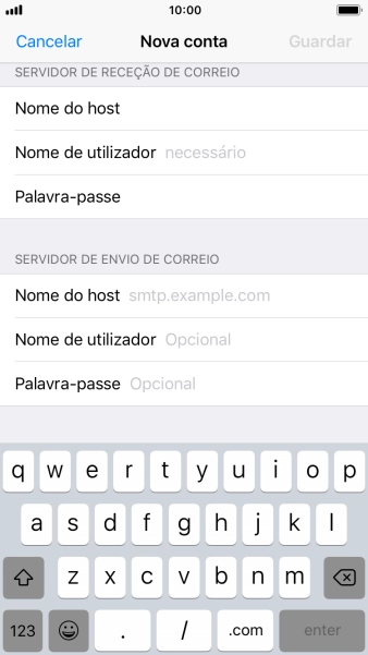 Prima Nome de utilizador e introduza o nome de utilizador da sua conta de e-mail.