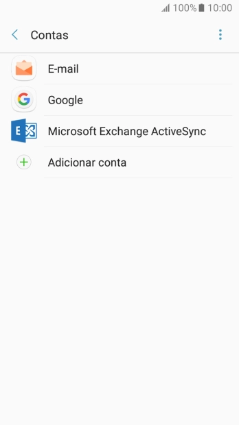 Se o ecrã mostrar esta imagem, a sua conta foi identificada e configurada automaticamente. Siga as indicações no ecrã para introduzir informações adicionais e concluir a configuração.
