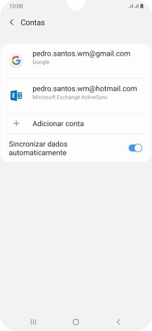 Se o ecrã mostrar esta imagem, a sua conta foi identificada e configurada automaticamente. Siga as indicações no ecrã para introduzir informações adicionais e concluir a configuração.
