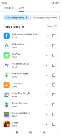 Prima a app pretendida.