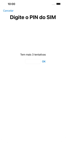 Se o cartão SIM estiver bloqueado, deve introduzir o código PIN e premir OK.