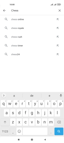 Introduza o nome ou categoria da app pretendida e prima o ícone para pesquisar.