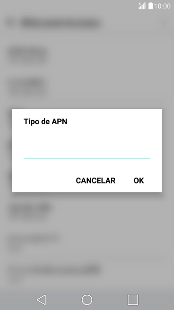 Introduza default e prima OK.