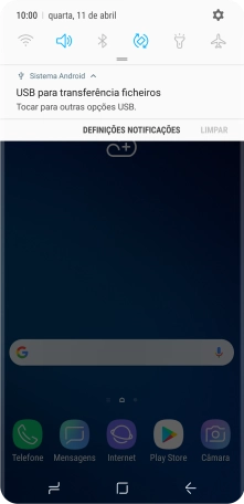 Prima Tocar para outras opções USB..