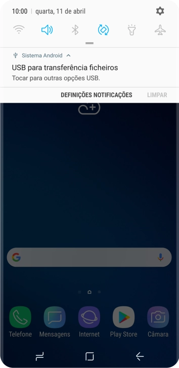 Prima Tocar para outras opções USB..