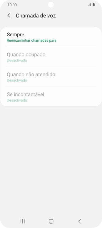 Prima o tipo de desvio pretendido.
