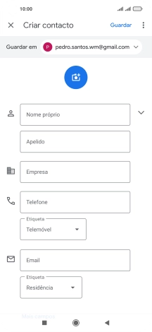 Prima a lista suspensa da lista de contactos.