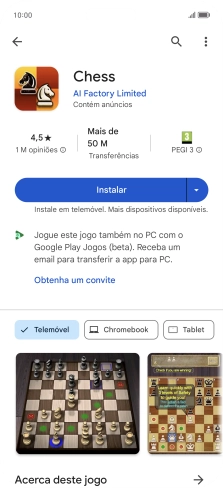 Prima Instalar e siga as indicações no ecrã para instalar a app.