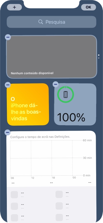 Prima o ícone para adicionar.