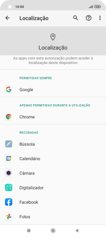 Prima a app pretendida.