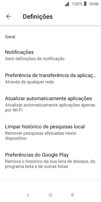 Prima Atualizar automáticamente aplicações.