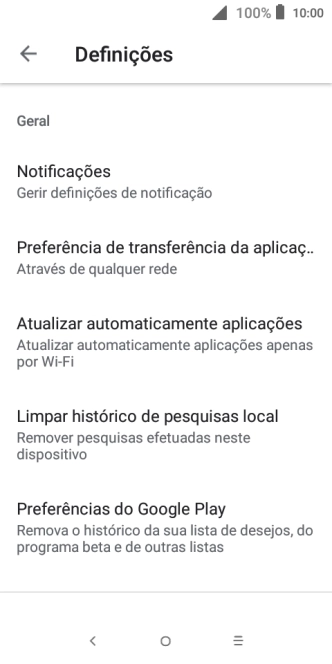 Prima Atualizar automáticamente aplicações.