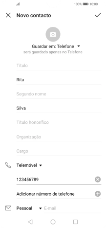 Prima o ícone para aceitar.